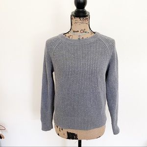 Forever 21 Grey Crewneck Ribbed Cotton Sweater